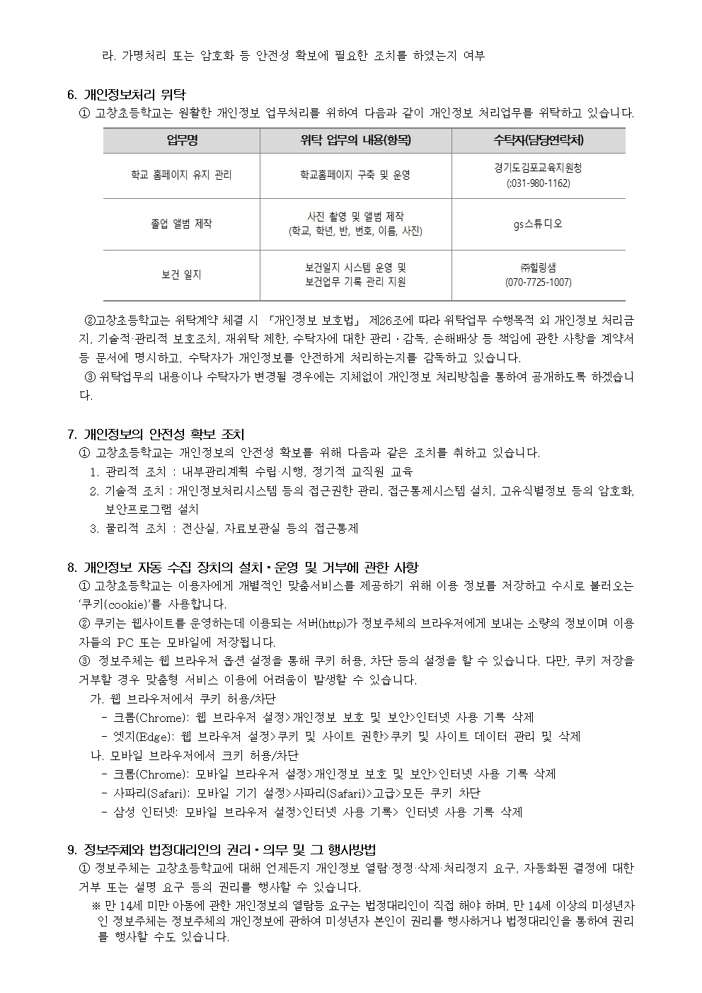고창초등학교 개인정보처리 방침(2026)006